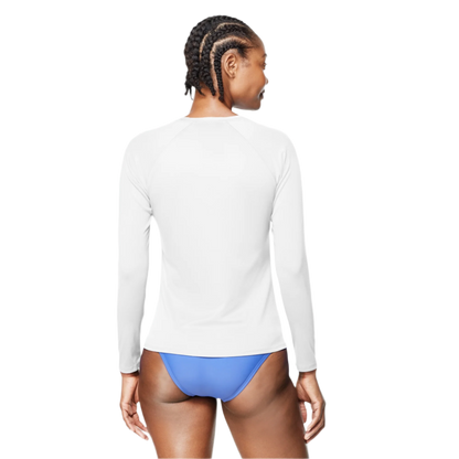 Speedo Women's Long Sleeve Swim Tee Rashguard - White