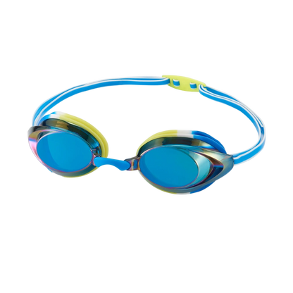 Speedo Jr. Vanquisher 2.0 Mirrored Kids Performance Swim Goggle - Blue Metallic