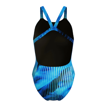 Speedo Women's Leaderback One Piece Swimsuit - Linear Lava Blue