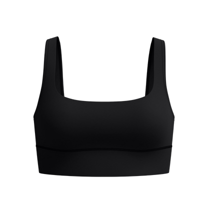 Speedo Solid Square Neck Bikini Top - Anthracite