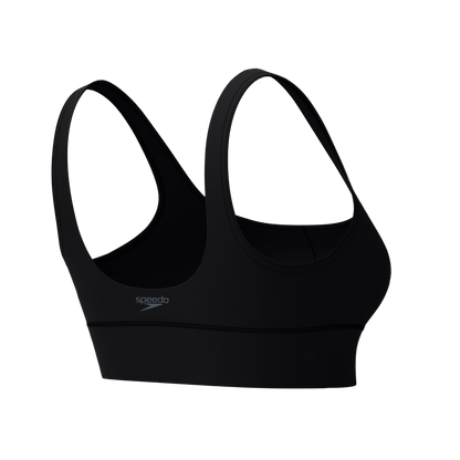 Speedo Solid Square Neck Bikini Top - Anthracite