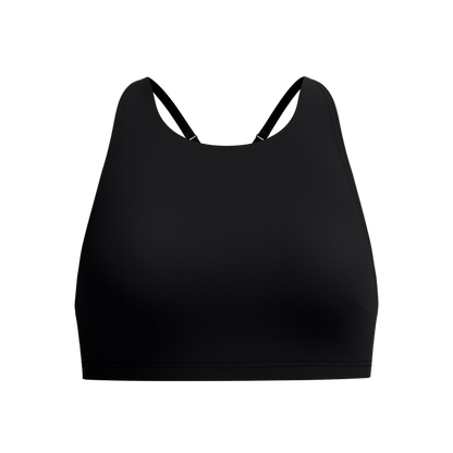 Speedo Solid High Neck Bikini Top - Anthracite