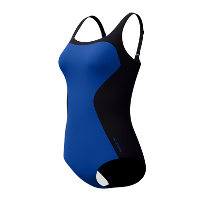 Speedo Colorblock Contour One Piece Fitness Swimsuit - Zaffre Blue