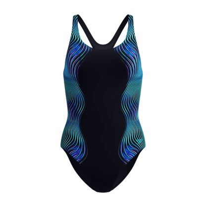 Speedo Print Medalist One Piece Fitness Swimsuit - Anthracite