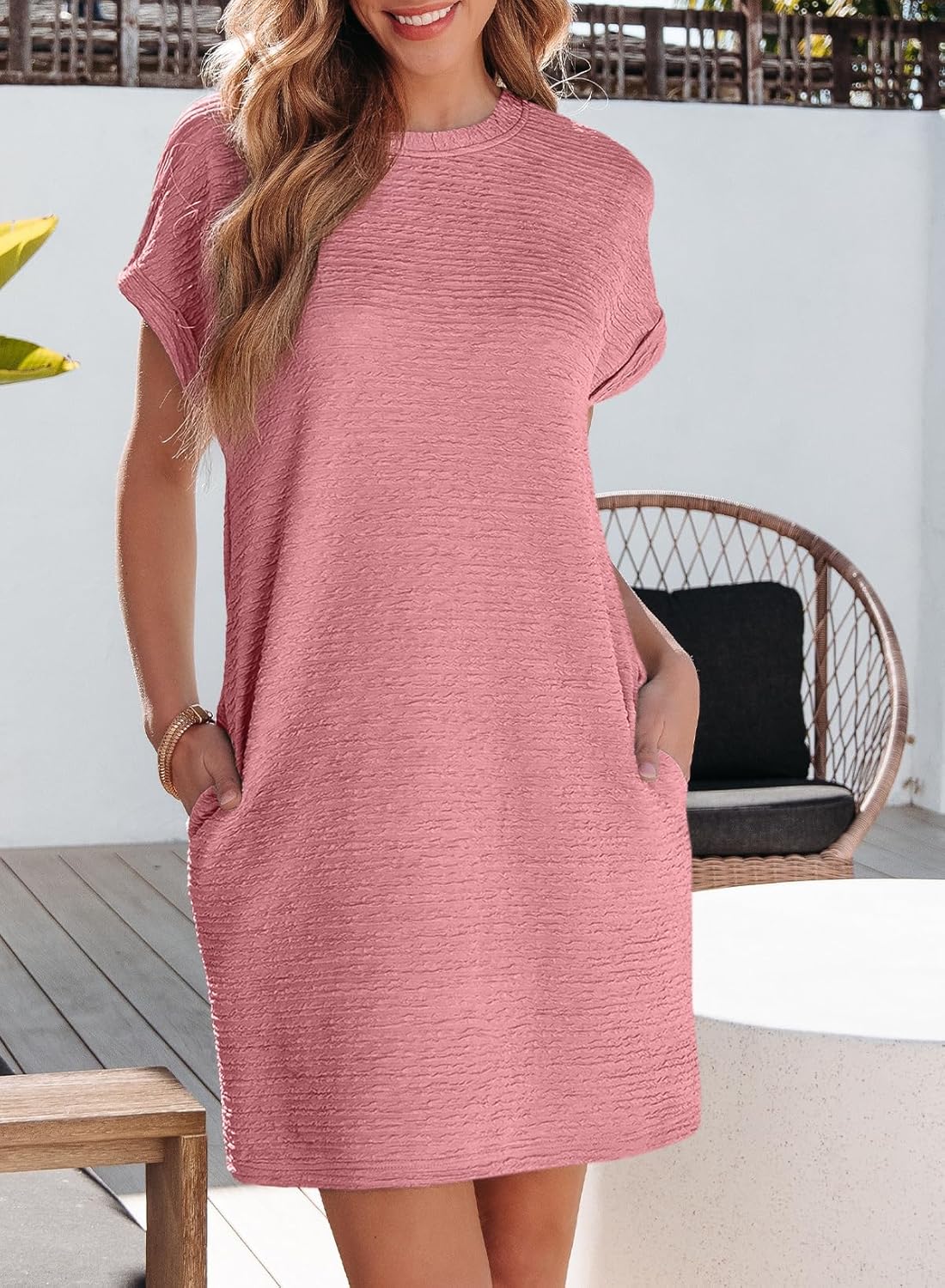 ✨Women's Lightweight Summer Short Sleeve Dress with Pockets