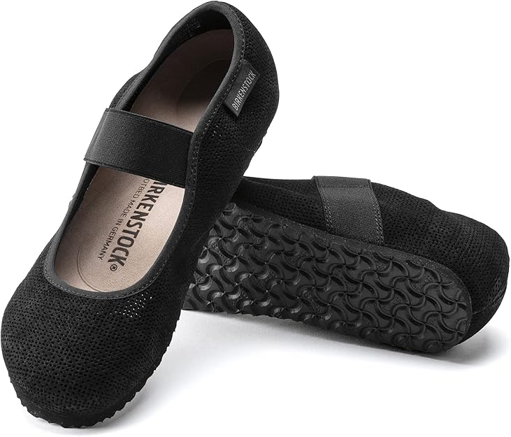 Birkenstock Women's Tess Suede Leather Black Ballet Flats