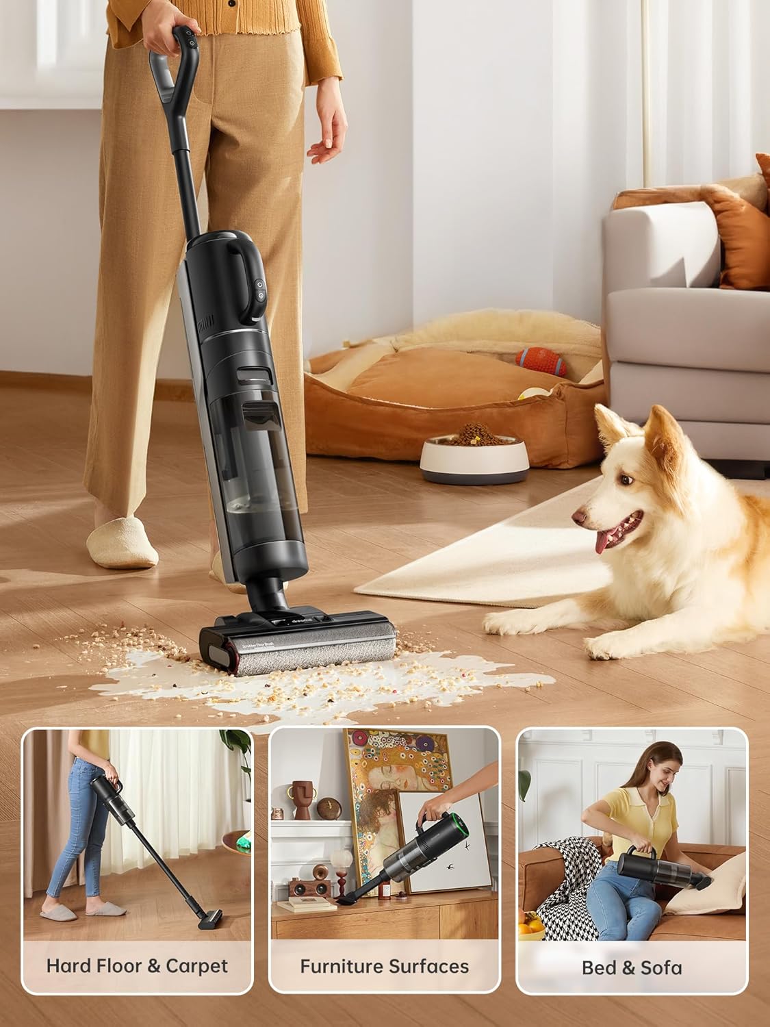 Dreame Vacuum/Mop Combo 4-In-1 Cordless Stick Wet Dry-Black