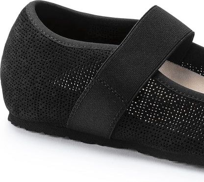 Birkenstock Women's Tess Suede Leather Black Ballet Flats