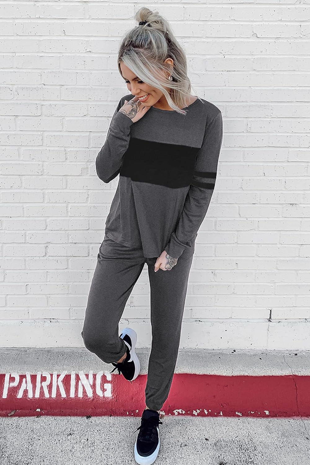 Casual Color Block 2-Piece Loungewear Set  ( Big Savings!!!)