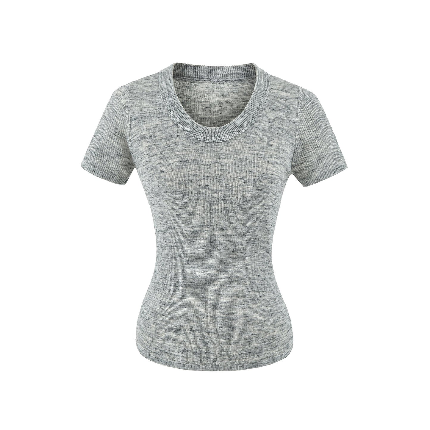 U-neck short sleeved top