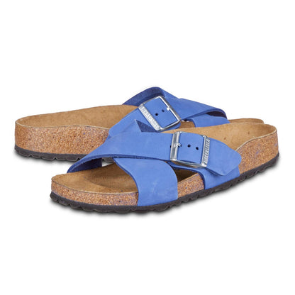 Birkenstock Women's Siena Nubuck Leather Azure Blue Sandals