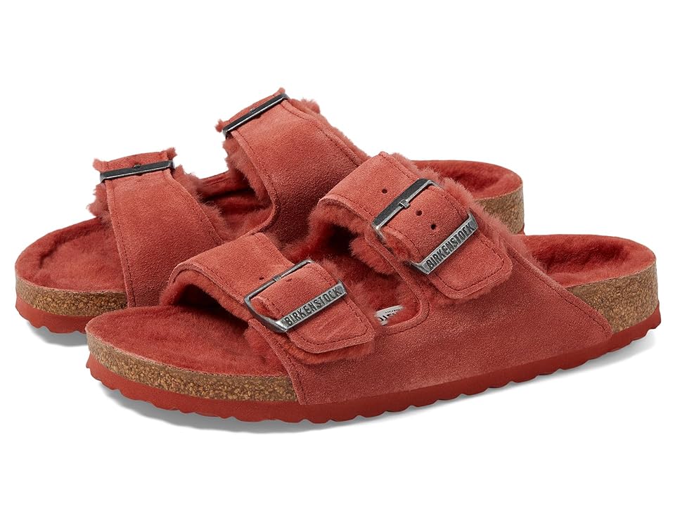 Birkenstock Arizona Shearling Suede Leather Sandals Narrow