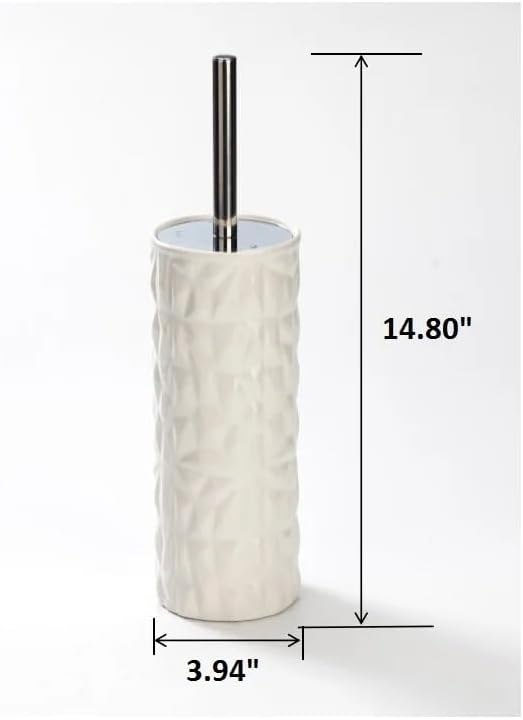 Chrome/White Faceted Ceramic Toilet Brush