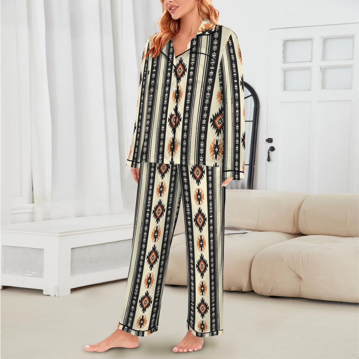 Colores de Mexico Southwestern Aztec Satin pajamas
