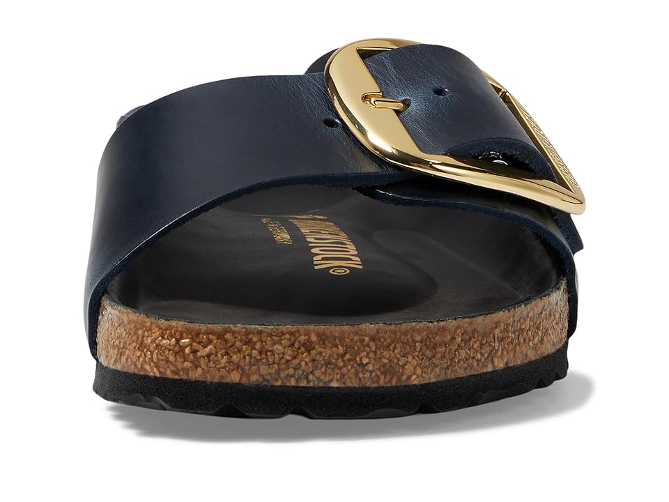 Birkenstock Unisex Madrid Big Buckle Natural Leather Oiled Blue