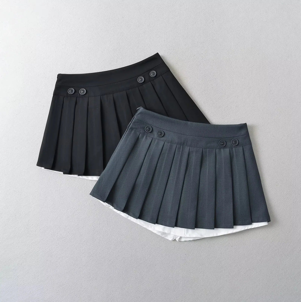 Fake two pleated dresses for women