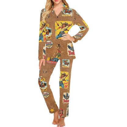 Baha Ranch Vintage Cowgirl Collage Pajama Set