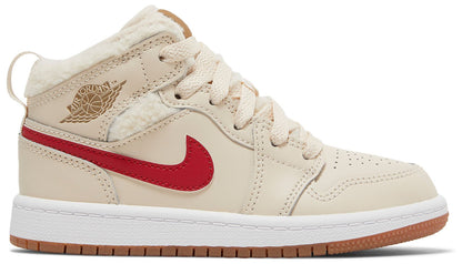 Air Jordan Preschool Retro 1 Mid Utility 'Fleece Pearl White' Ps (Ps)
