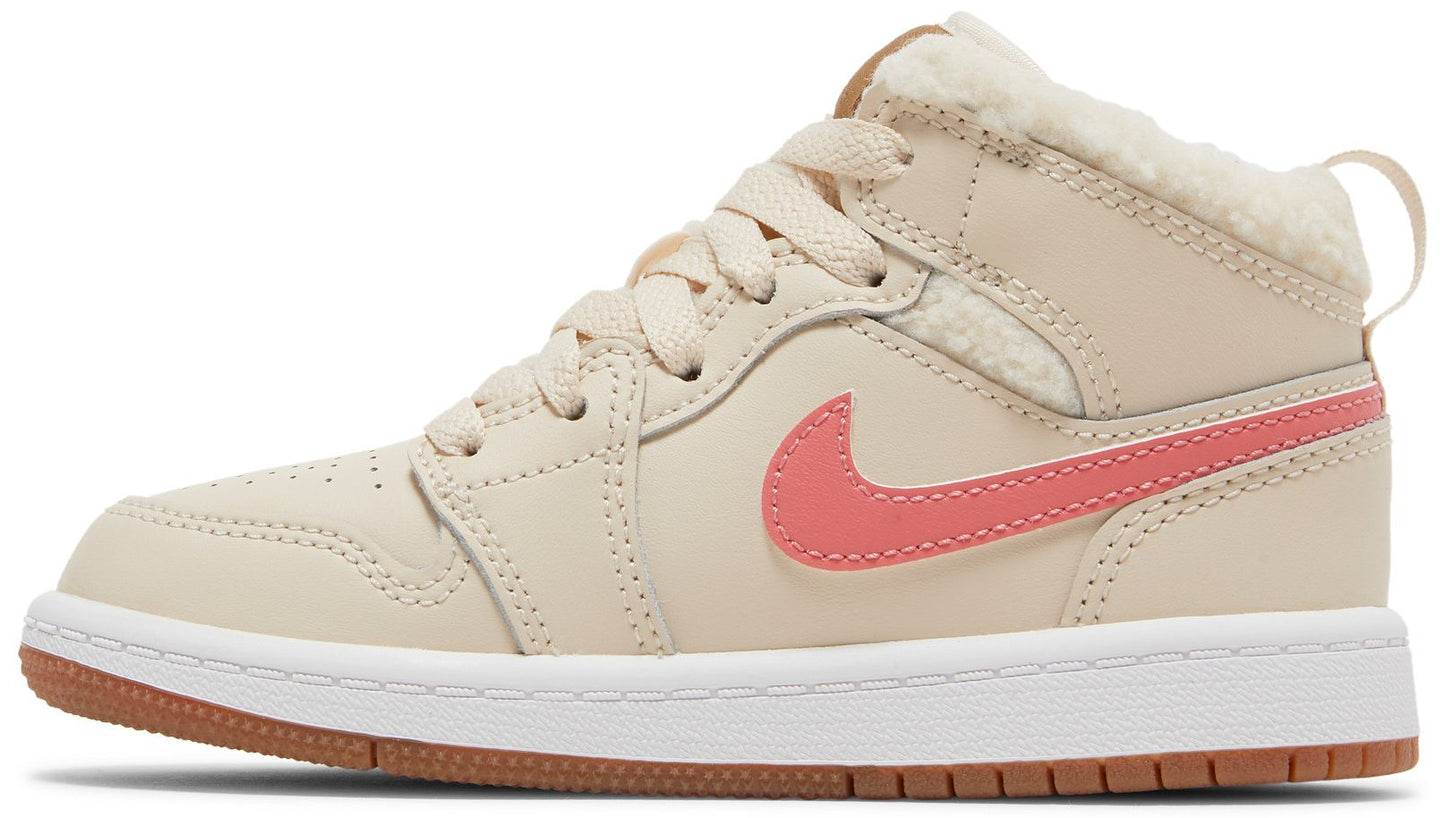 Air Jordan Preschool Retro 1 Mid Utility 'Fleece Pearl White' Ps (Ps)