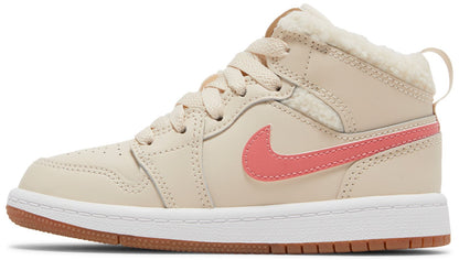 Air Jordan Preschool Retro 1 Mid Utility 'Fleece Pearl White' Ps (Ps)