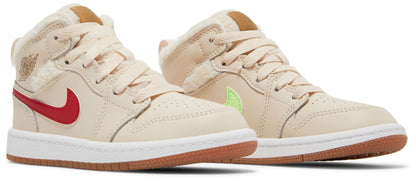 Air Jordan Preschool Retro 1 Mid Utility 'Fleece Pearl White' Ps (Ps)