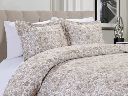 Elegant Comfort 3-Piece Paisley Printed Duvet Cover Set - Comforter Cover with Button Closure