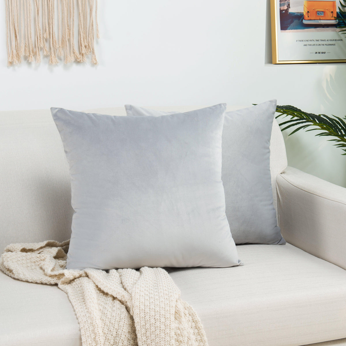 Elegant Comfort 2 Piece Velvet Cushion Cover Solid - Pillow Covers