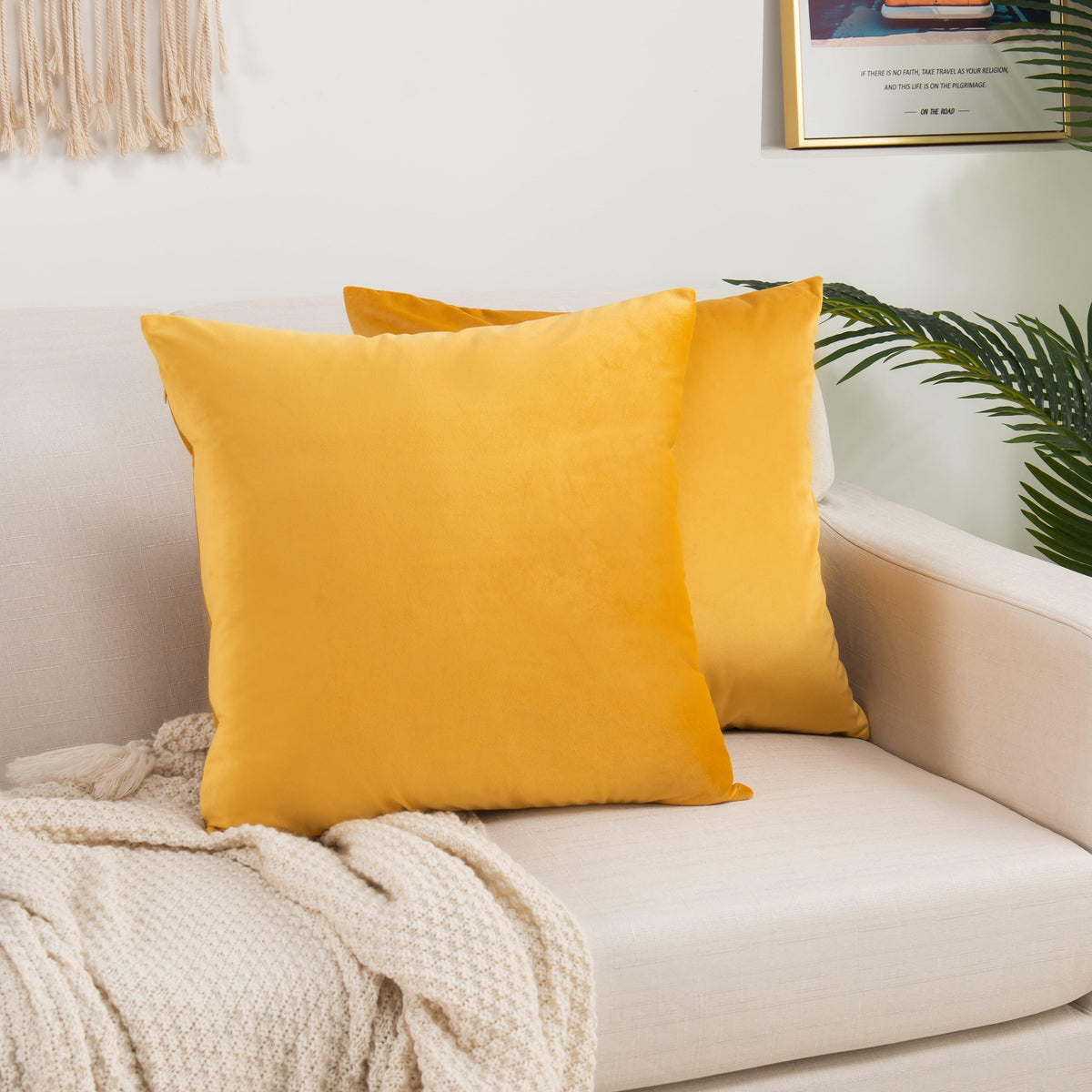 Elegant Comfort 2 Piece Velvet Cushion Cover Solid - Pillow Covers