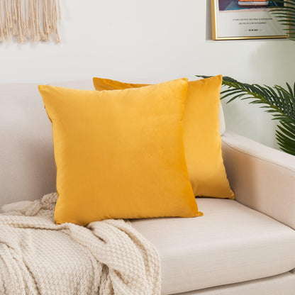 Elegant Comfort 2 Piece Velvet Cushion Cover Solid - Pillow Covers