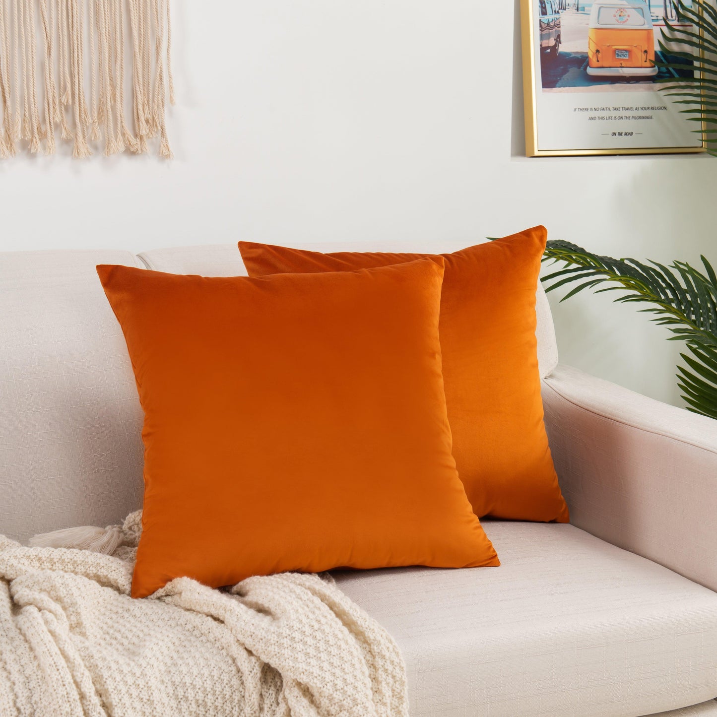 Elegant Comfort 2 Piece Velvet Cushion Cover Solid - Pillow Covers
