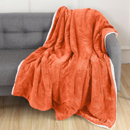 Elegant Comfort Reversible Sherpa Throw Blanket - Sherpa Back Throw Blanket