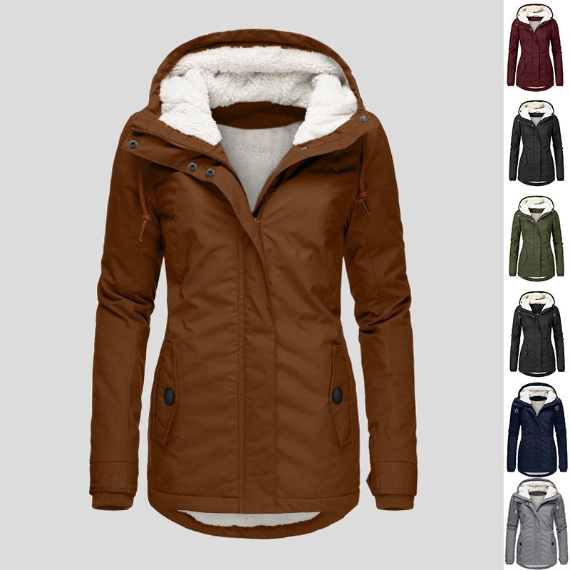Women's Warm Hooded Fleece Jacket