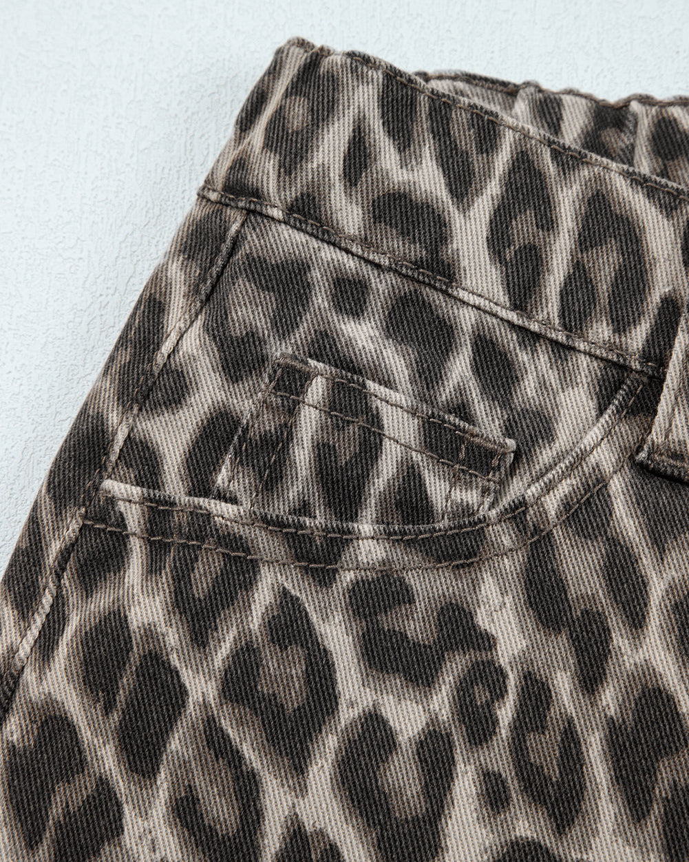 Bailey Leopard Straight Loose Leg Jeans