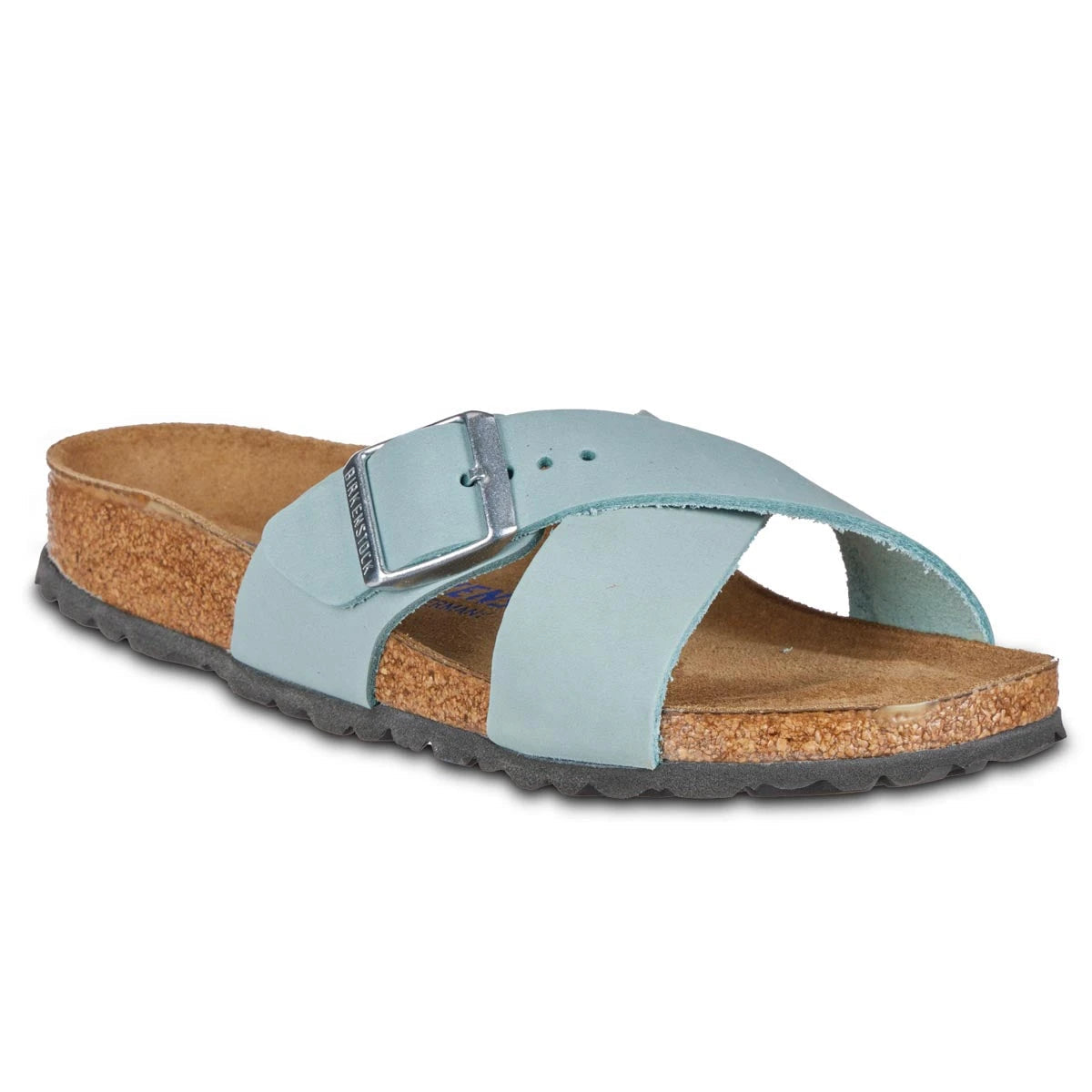 Birkenstock Women's Siena Soft Footbed Nubuck Faded Aqua Sandals