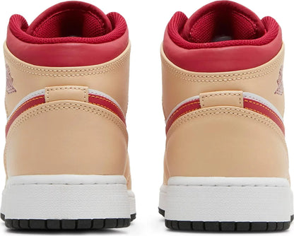 Air Jordan Grade School Retro 1 Mid 'Light Curry Cardinal' Gs (Gs)