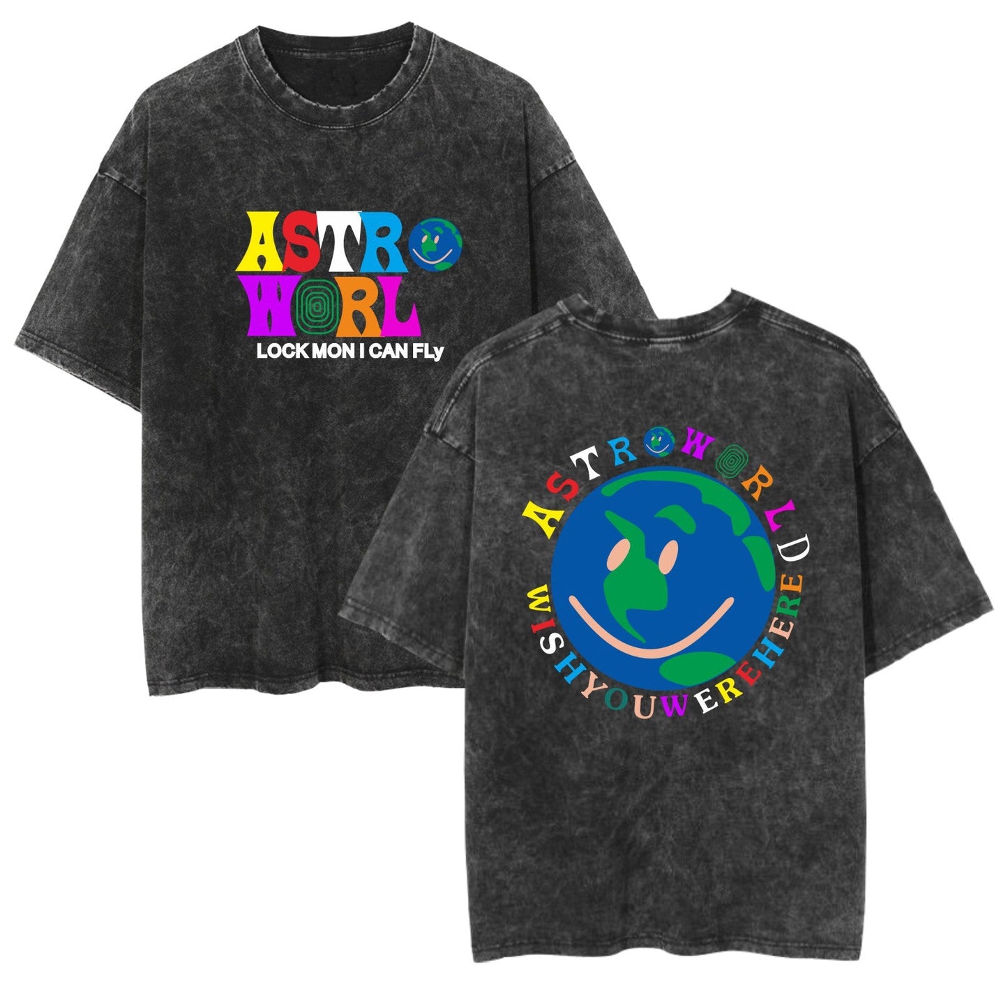 Rap Singer Washed Retro Short Sleeve Fan Commemorative T-Shirt