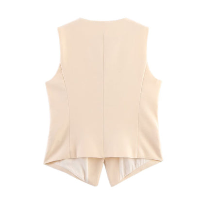 Hollow embroidery cotton linen style vest+shorts set