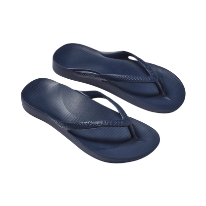 Archies Arch Support Flip Flops - Navy