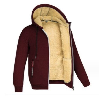 Hooded Thick Fleece Cardigan