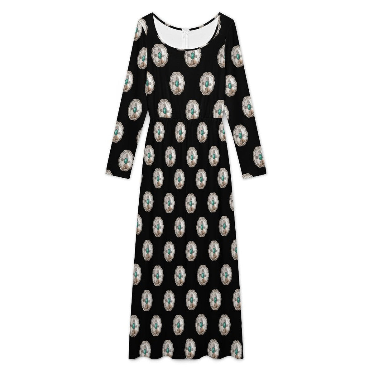 Baha Ranch Turquoise Silver Concho Long Sleeve Jumpsuit