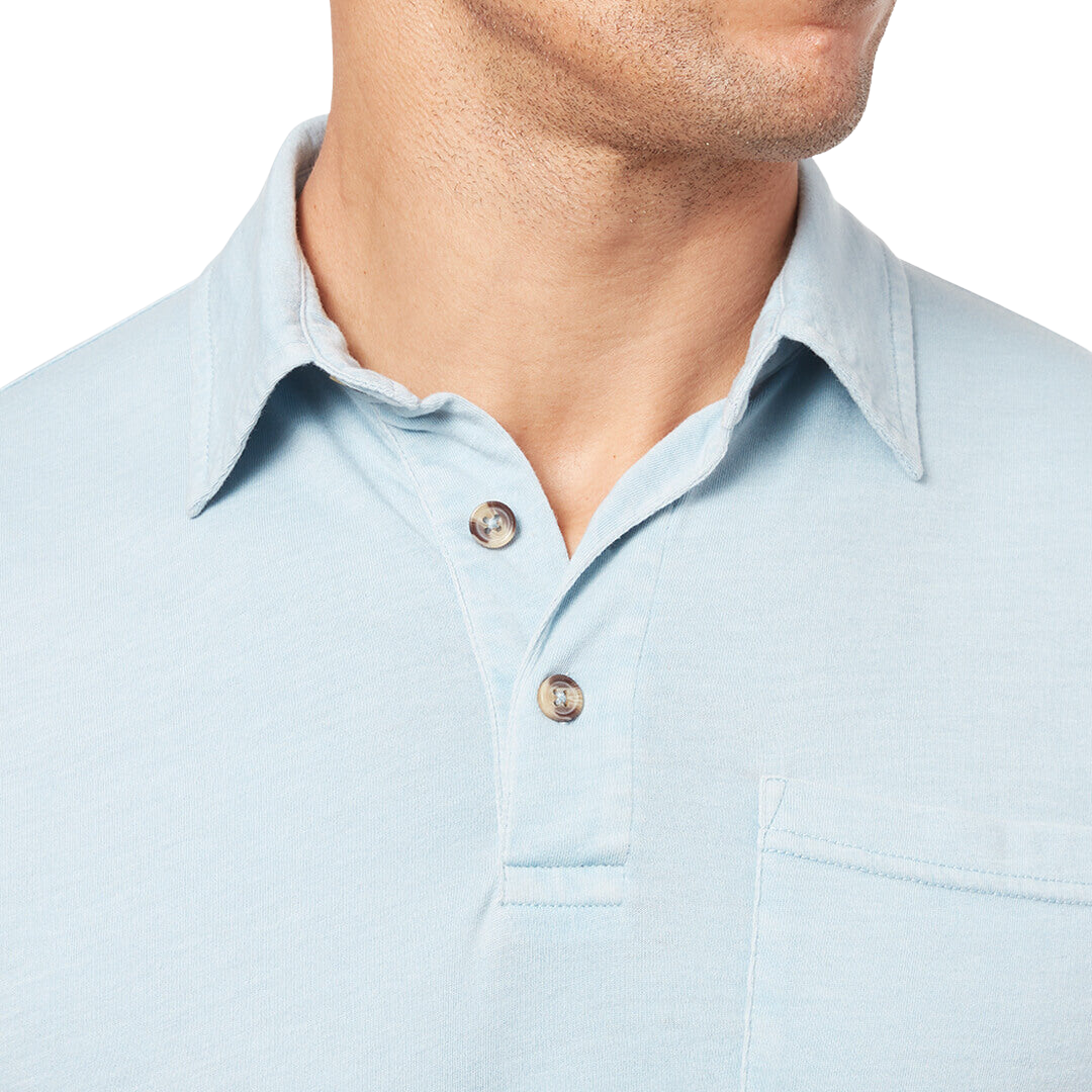 Fair Harbor Men's Atlantic Polo Shirt - Light Blue - FINAL SALE