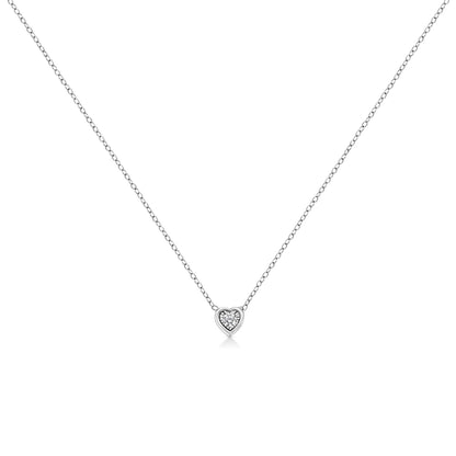 10K White Gold 1/10 Cttw Miracle Set Round-Cut Diamond 18" Pendant Necklace - Choice of Shape