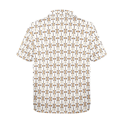 Baha Ranch White Aztec Hawaiian Shirt Made in America