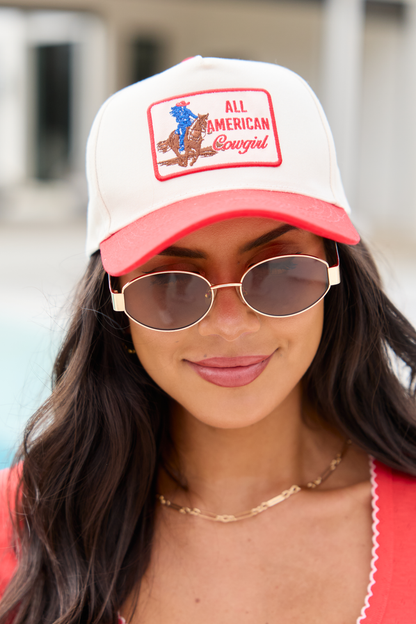 All American Cowgirl Red Trucker Hat