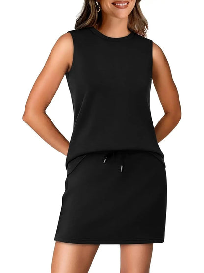 Two Piece Skirt Sets for Women Summer Vacation Outfits Tennis Skirt