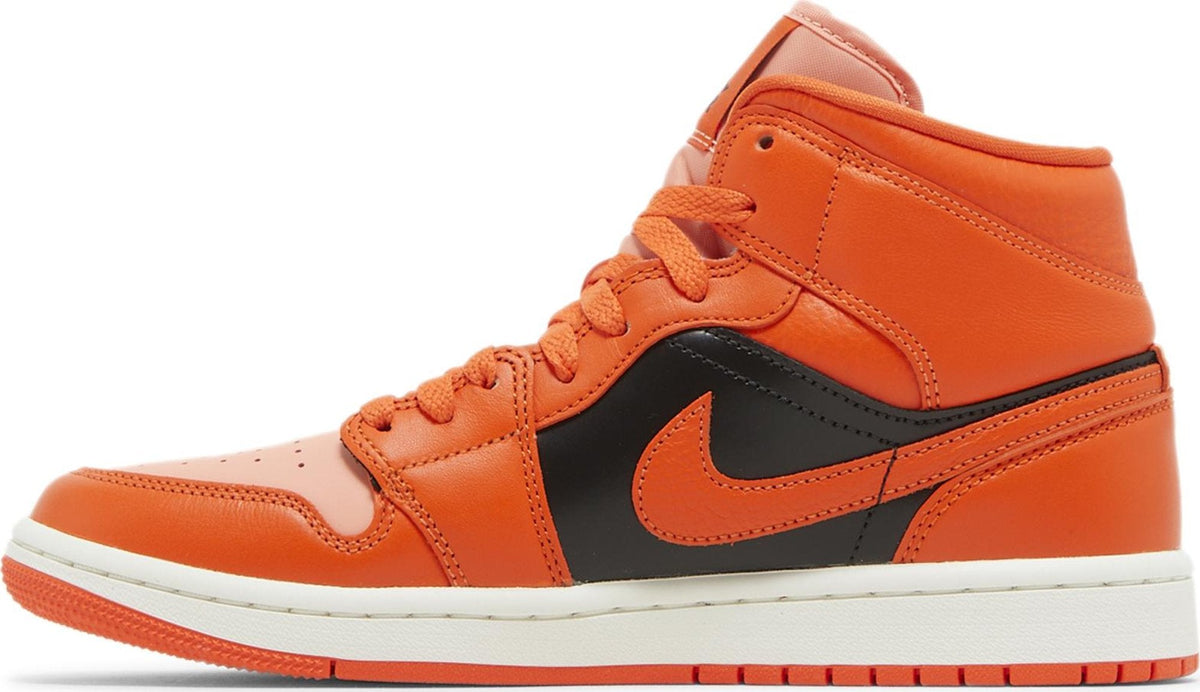 Air Jordan Women's Retro 1 Mid Se 'Rush Orange' Sneakers