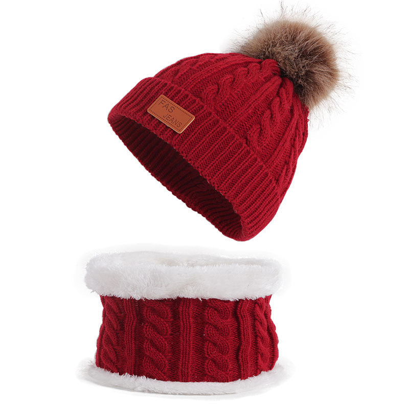 Children's Fashion Simple Hat Scarf Set