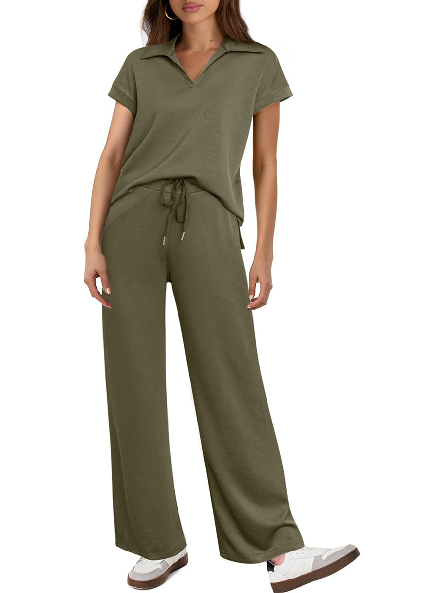 ✨Women's Cap Sleeve Top and Drawsting Pants 2 Piece Lounge Set Tracksuit