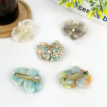 SSR Acetate 3D Phalaenopsis Orchid Hair Claw Clip - Blue