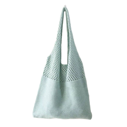 SSR Vintage Knit Tote Beach Bag - Mint